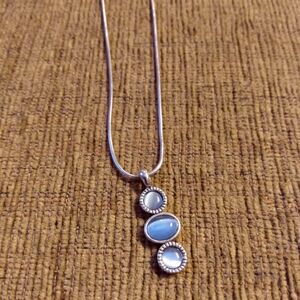 NWT Lia Sophia necklace, silver and blue